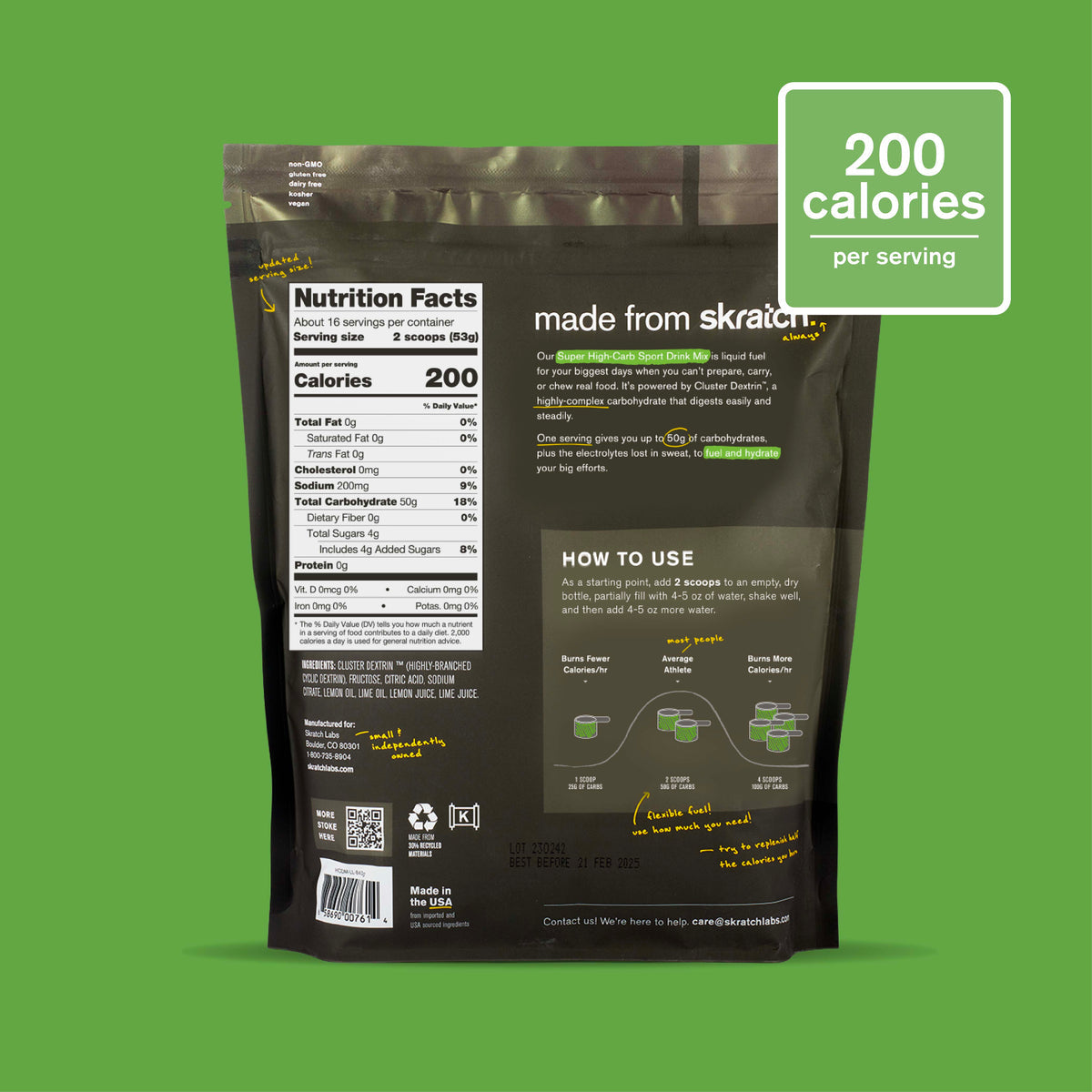 Skratch Labs Super High Carb Hydration Drink Mix 840g