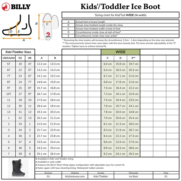 Kid's Billy Ice Wide Winter Boots