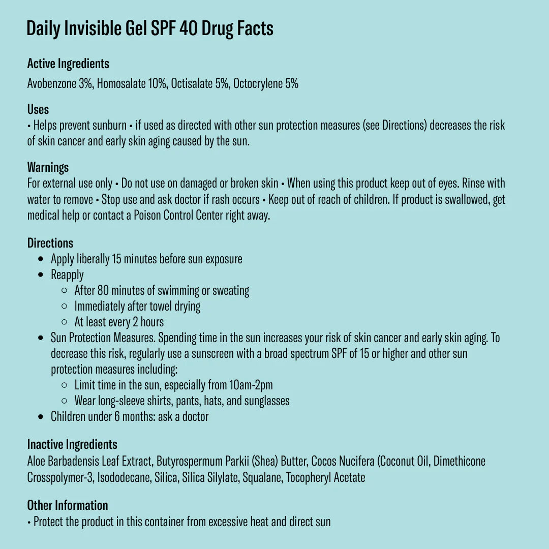 Bask Daily Invisible Gel SPF 40 Face Sunscreen