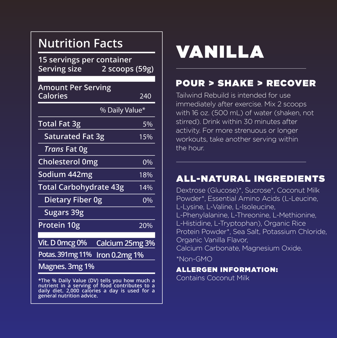 Tailwind Rebuild Recovery Single Serving Packet